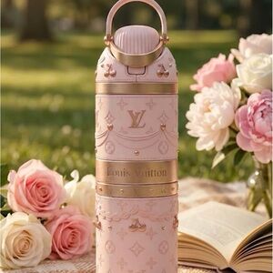 Louis Vuitton Blush Pink Monogram Beverage Carrier with Gold Accents